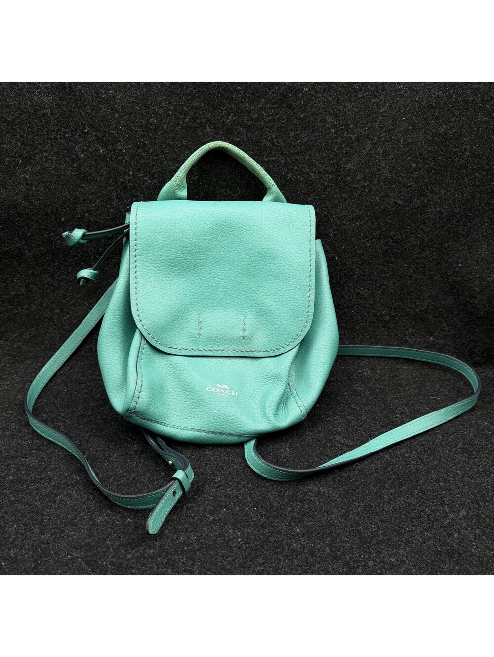 Portland Leather Goods Bucket Backpack WEST PALM Teal Full Grain